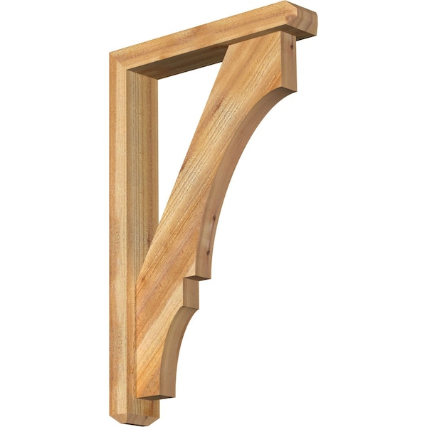 Ekena Millwork Balboa Craftsman Rough Sawn Bracket w/ Offset Brace, Western Red Cedar, 4"W x 20"D x 32"H BKT0402X20X32BOA04RWR - main